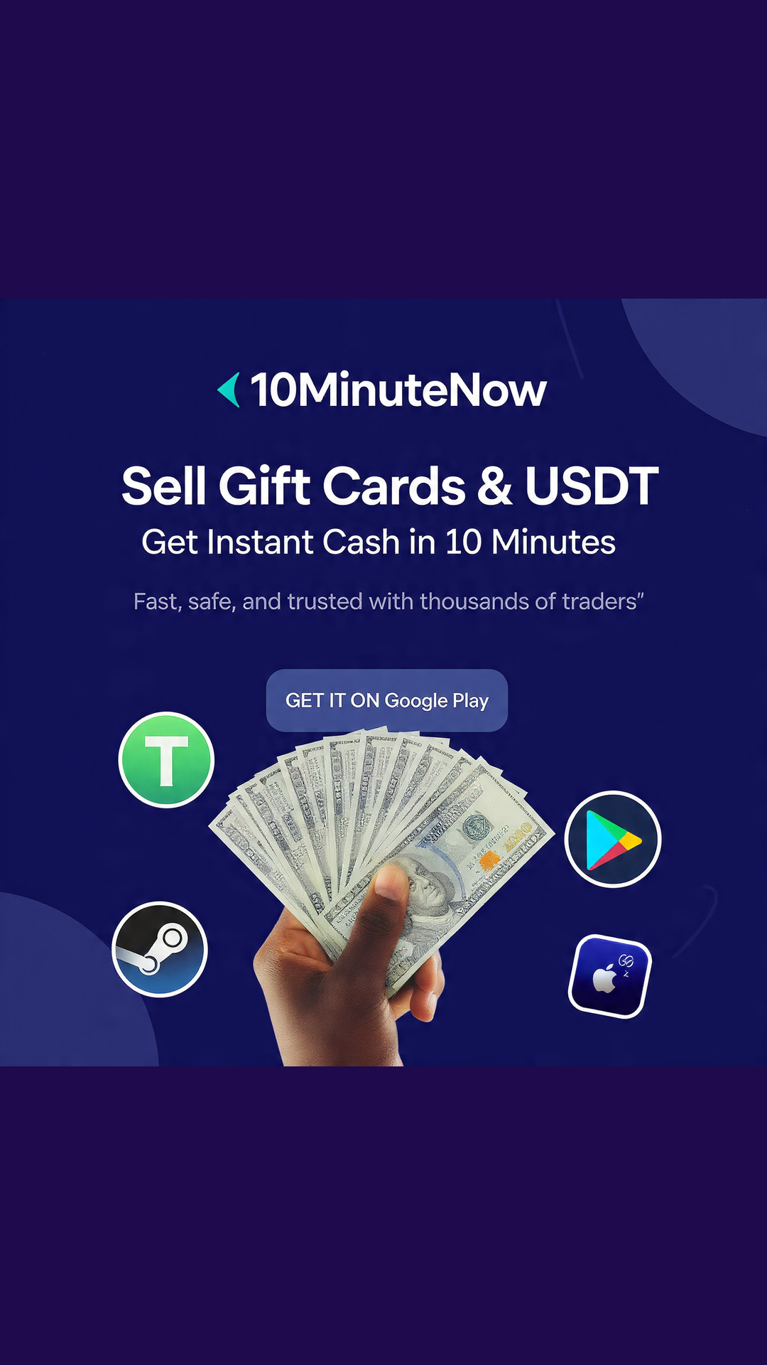 Hand holding cash